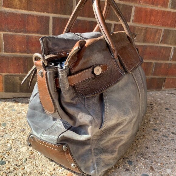 Alchimia Leather Handbag Grey and Brown - Picture 1 of 12
